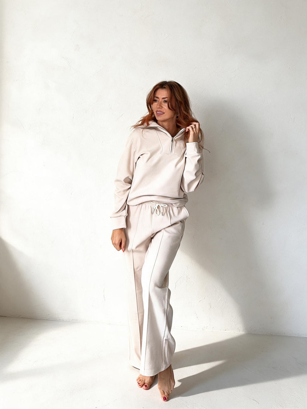 Dresowy komplet ÉLISE bluza + spodnie - beż